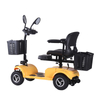 DDF106 4 wheel folding yellow electric mobility scooter for adults