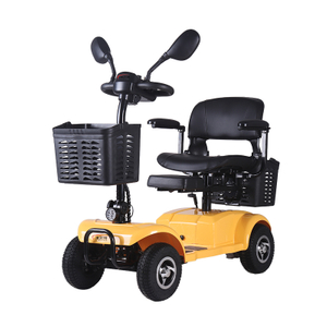 DDF106 4 wheel folding yellow electric mobility scooter for adults